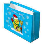 Super Cute Snowman Softball Gift Bags PERSONALIZED Groot Cadeauzakje (Voorkant Gekanteld)