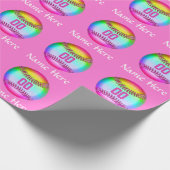 Super Cute Softball Wrapping Paper PERSONALIZED Cadeaupapier (Hoek)