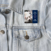 Super Cute Valentijnsdag Navy Blue Dog Vierkante Button 5,1 Cm (In situ)