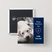 Super Cute Valentijnsdag Navy Blue Dog Vierkante Button 5,1 Cm (Voorkant /achterkant)