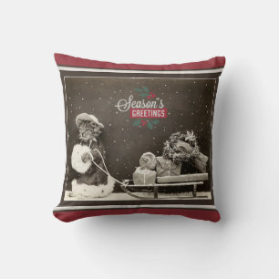 Super Cute Vintage-kerstkat Kussen