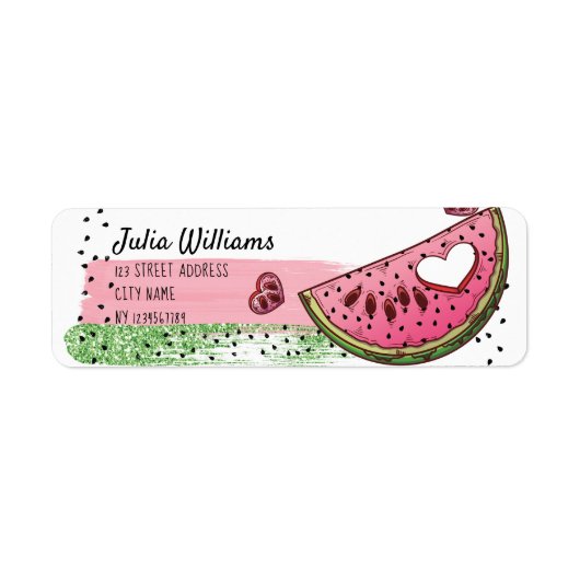 Super Cute Watermelon Return Address Label (Voorkant)