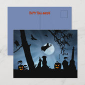 Super Cute Witch en Cat en Dog Halloween Briefkaart (Voorkant / Achterkant)