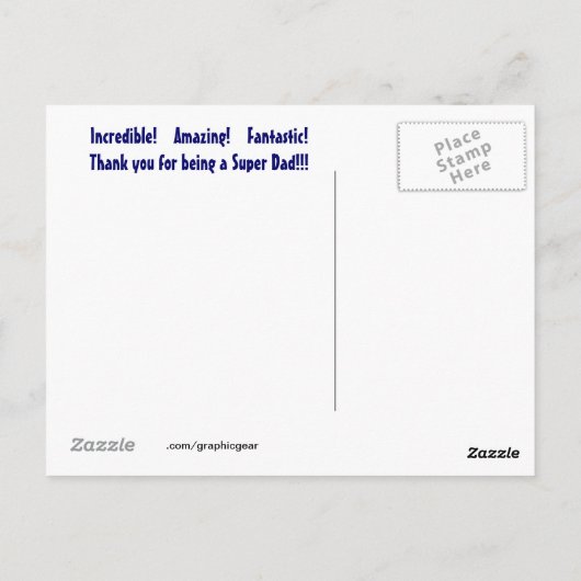 Super Dad Briefkaart (Achterkant)