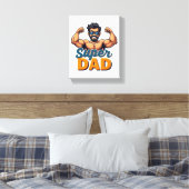 Super Dad Canvas - Bold Funny Wall Art Afdruk (Insitu (Slaapkamer))