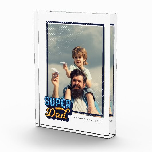 Super Dad Comic Book Photo Gift for Dad Keepomwill Fotoblokken (Rechts)