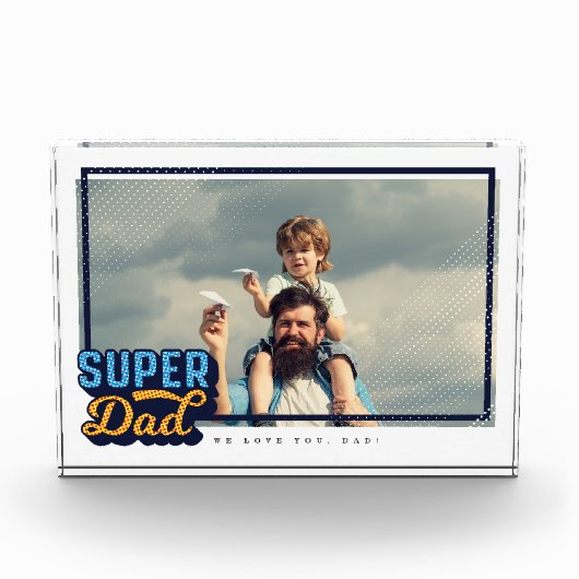 Super Dad Comic Book Photo Gift for Dad Keepomwill Fotoblokken (Voorkant)