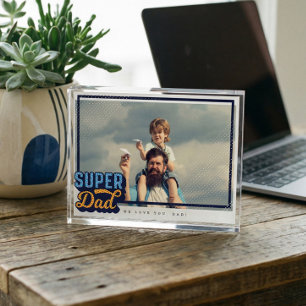 Super Dad Comic Book Photo Gift for Dad Keepomwill Fotoblokken