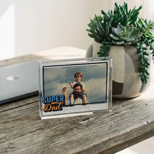 Super Dad Comic Book Photo Gift for Dad Keepomwill Fotoblokken