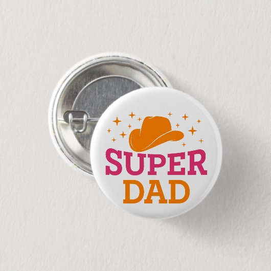 Super Dad Cowboy Style Ronde Button 3,2 Cm (Voorkant /achterkant)
