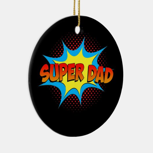 Super Dad Family Matching Superheld Comics Set Keramisch Ornament (Rechts)
