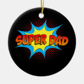 Super Dad Family Matching Superheld Comics Set Keramisch Ornament (Voorkant)