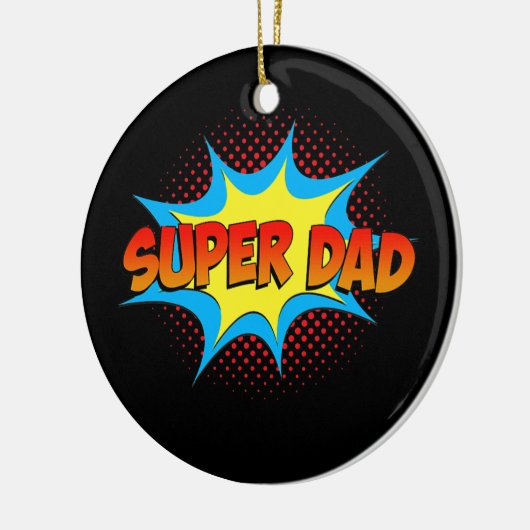 Super Dad Family Matching Superheld Comics Set Keramisch Ornament (Links)