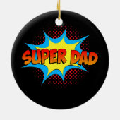 Super Dad Family Matching Superheld Comics Set Keramisch Ornament (Achterkant)