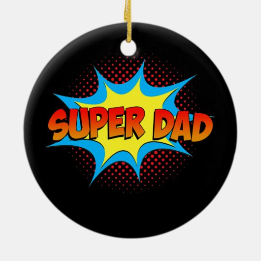 Super Dad Family Matching Superheld Comics Set Keramisch Ornament (Achterkant)