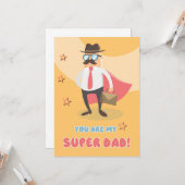 Super Dad Flat Greeting Card Kaart (Voorkant / Achterkant in situ)
