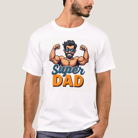 Super Dad Flex T-Shirt – Grappig Vaderdag cadeau (Voorkant)