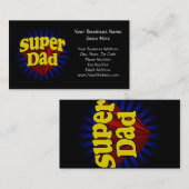 Super Dad, Fresh Red/Yellow/Blue Fathers Day Contactkaartje (Voorkant / Achterkant)