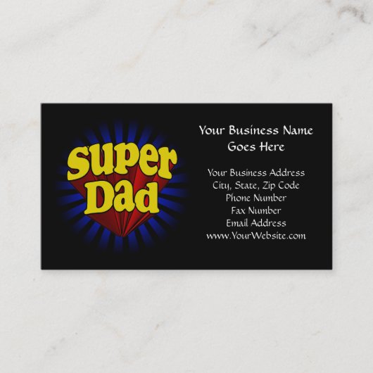 Super Dad, Fresh Red/Yellow/Blue Fathers Day Contactkaartje (Voorkant)