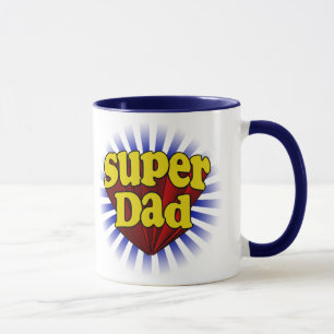 Super Dad, Fresh Red/Yellow/Blue Fathers Day Mok