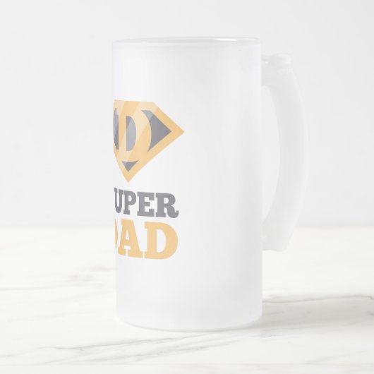 Super Dad Frosted Glass Beer Mok (Voorkant rechts)