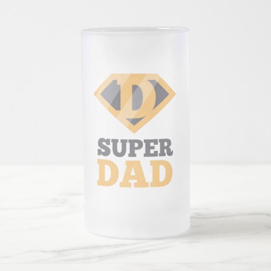 Super Dad Frosted Glass Beer Mok (Center)