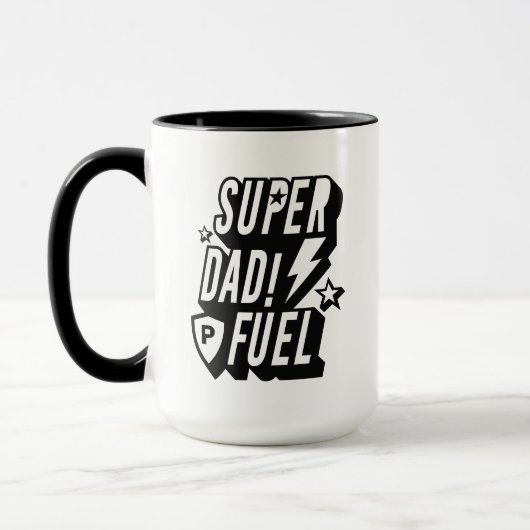 Super Dad Fuel Superheld Fun Comic Monogram Black Mok (Links)