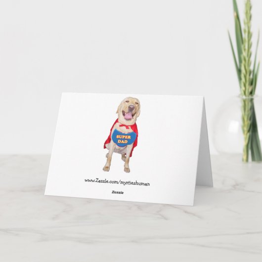 Super Dad Funny Lab / Hond Kaart (Achterkant)