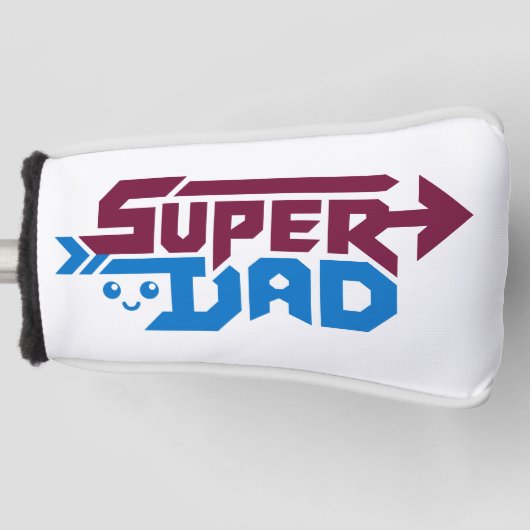 Super Dad Gamer Gift – Cute Retro Golfheadcover (Voorkant)