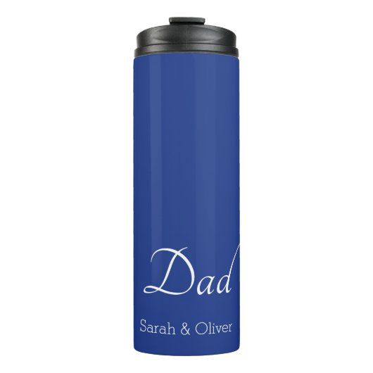Super Dad Gift — Minimalistisch blauw en wit | Thermosbeker (Voorkant)