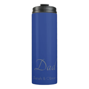 Super Dad Gift — Minimalistisch blauw en zilver   Thermosbeker
