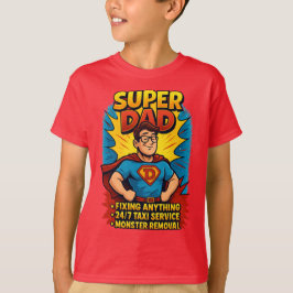 Super Dad Gift - Vaderdag Superhero Comic T-shirt