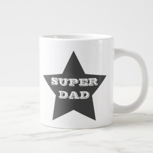 SUPER DAD Grijze Star Jumbo-Mok Grote Koffiekop