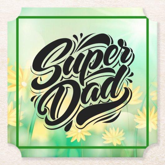Super Dad Held Typography Ontwerp-67888 Kartonnen Onderzetters (Voorkant)