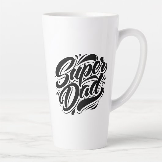 Super Dad Held Typography Ontwerp-67888 Latte Mok (Rechts)