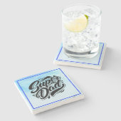 Super Dad Held Typography Ontwerp-67888 Stenen Onderzetter (Zijkant)