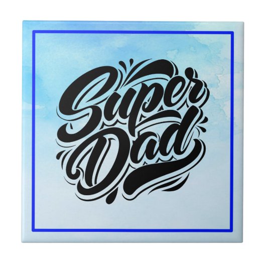 Super Dad Held Typography Ontwerp-67888 Tegeltje (Voorkant)