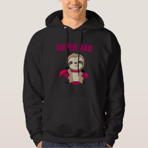 Super Dad Hero Funny Sloth Dad Hoodie