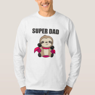 Super Dad Hero Funny Sloth Dad T-shirt