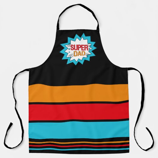 SUPER DAD Hero Theme Yellow Red Blue Black Schort (Voorkant)