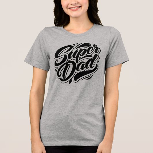 Super Dad Hero Typography Design-67888 Hoodie Tri-Blend Shirt (Voorkant)