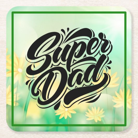 Super Dad Hero Typography Design-67888 Kartonnen Onderzetters (Voorkant)