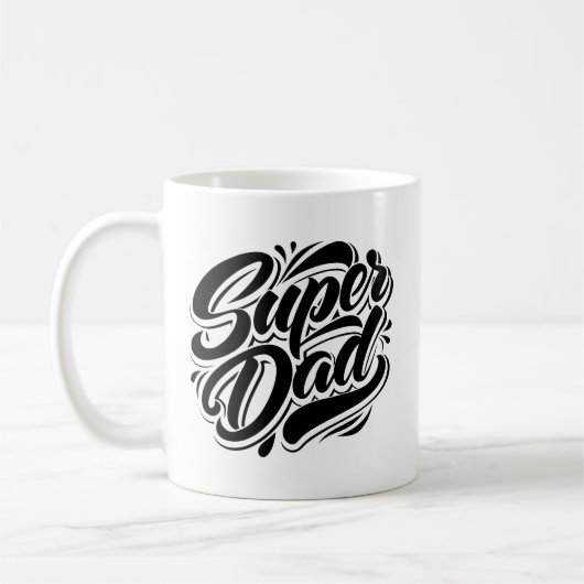 Super Dad Hero Typography Design-67888 Koffiemok (Links)