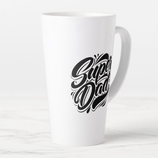 Super Dad Hero Typography Design-67888 Latte Mok (Rechterhoek)