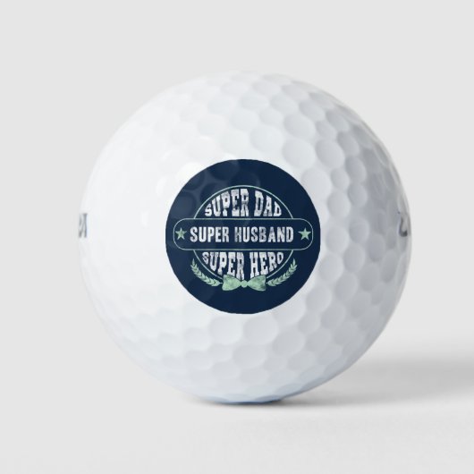 Super Dad Husband Hero Fathers Day Golfballen (Voorkant)