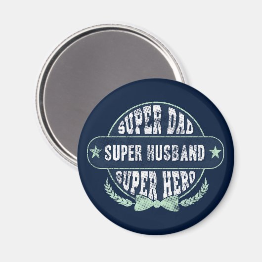 Super Dad Husband Hero Fathers Day Magneet (Voorkant / Achterkant)