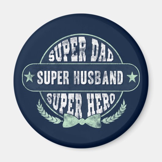 Super Dad Husband Hero Fathers Day Magneet (Voorkant)