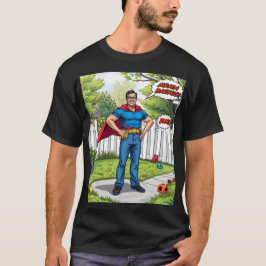 Super Dad in Actie - Comic Style Hero T-shirt