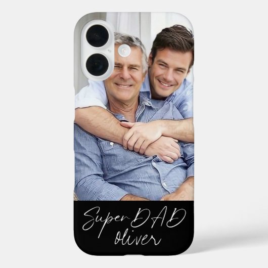 Super DAD Minimal Simple Modern Script 1 Foto Case-Mate iPhone Case (Achterkant)