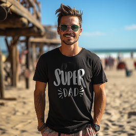Super Dad modern black Fathers Day gift T-shirt